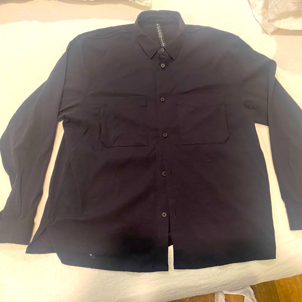 Lululemon Relaxed-Fit Long-Sleeve Button-Up Shirts ) Mens  (XL) (Black)